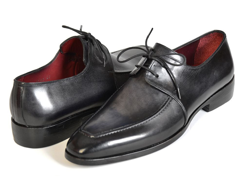 Paul Parkman Gray/Black Apron Derby Shoes - Dudes Boutique