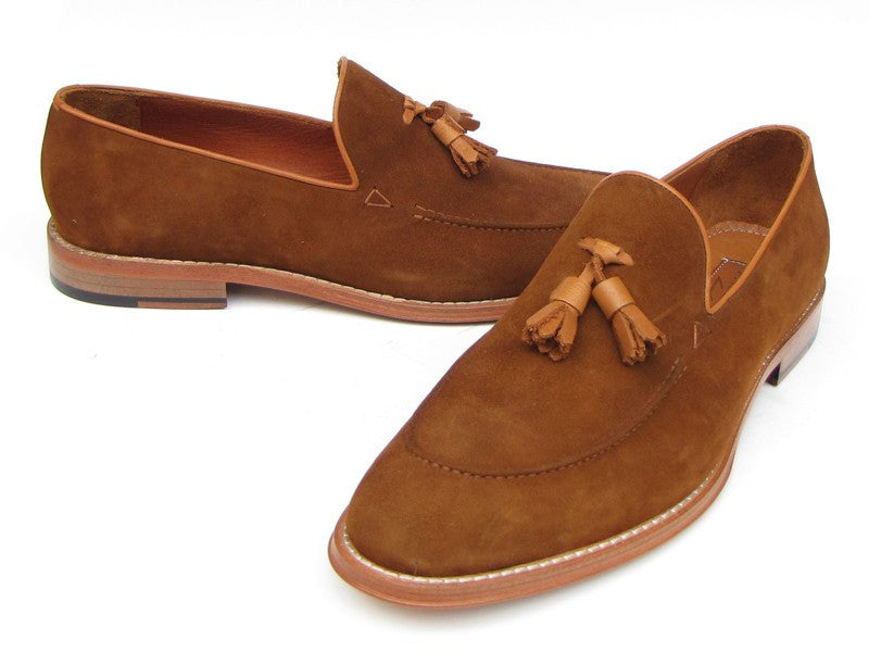 Paul Parkman Men's Tassel Loafer Suede Shoes [ Tobacco , Green, Or Brown ] - Dudes Boutique