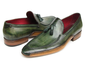 Paul Parkman Men's Green Side Handsewn Tassel Loafer - Dudes Boutique