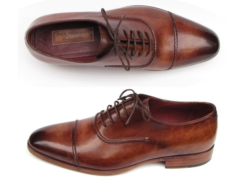 Paul Parkman Captoe Brown Hand Painted Oxfords - Dudes Boutique