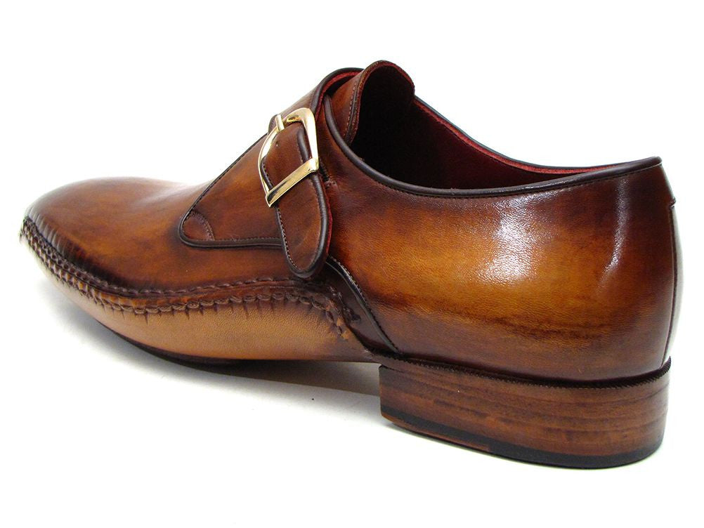 Paul Parkman Men's Single Monkstraps Brown Leather - Dudes Boutique