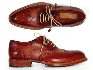 Paul Parkman Men's Bordeaux & Camel Wingtip Oxfords - Dudes Boutique