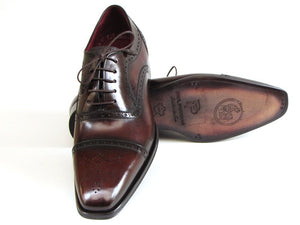 Paul Parkman Captoe Bordeaux & Brown Hand-Painted Oxfords - Dudes Boutique