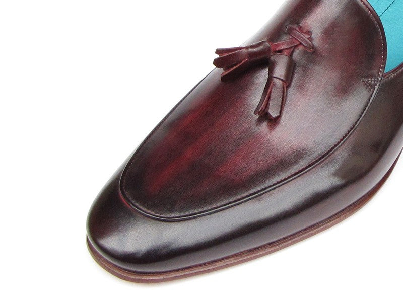 Paul Parkman Tassel Black & Purple Loafers - Dudes Boutique