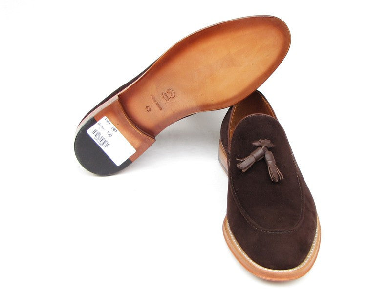 Paul Parkman Men's Tassel Loafer Suede Shoes [ Tobacco , Green, Or Brown ] - Dudes Boutique