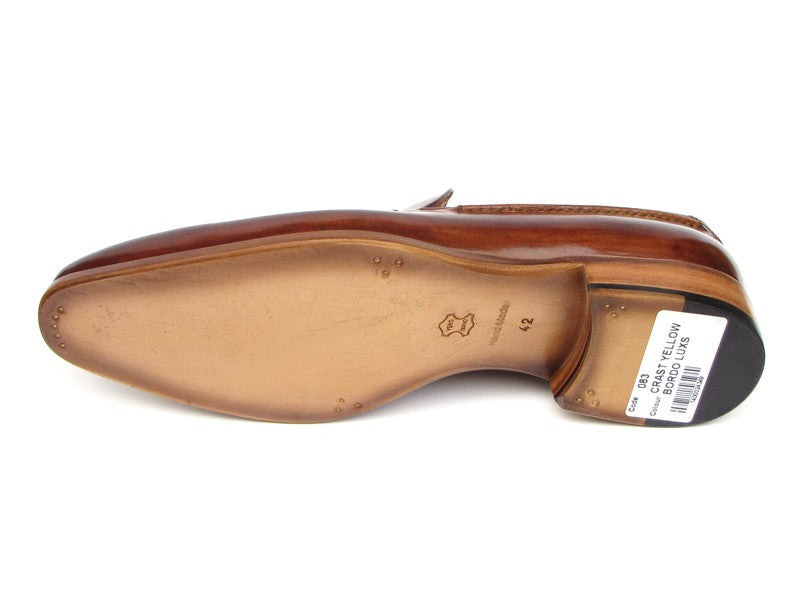 Paul Parkman Camel & Brown Hand-Painted Tassel Loafer - Dudes Boutique