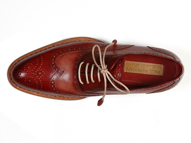 Paul Parkman Men's Bordeaux & Camel Wingtip Oxfords - Dudes Boutique