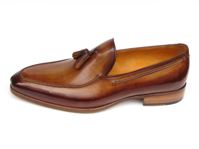 Paul Parkman Camel & Brown Hand-Painted Tassel Loafer - Dudes Boutique