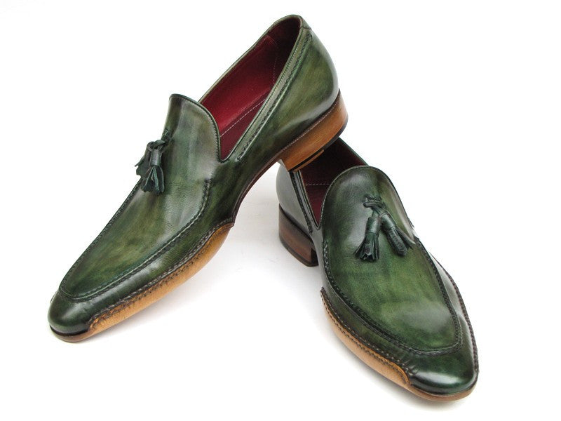 Paul Parkman Men's Green Side Handsewn Tassel Loafer - Dudes Boutique