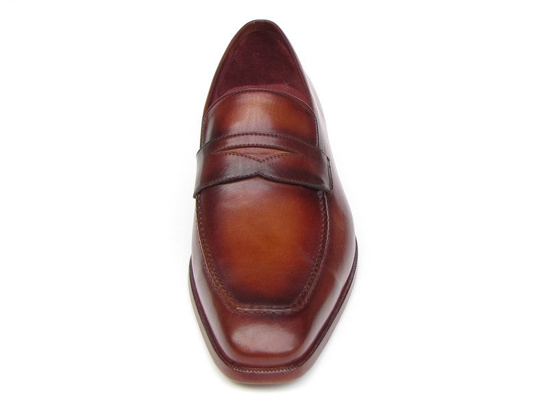 Paul Parkman Tobacco & Bordeaux Hand Painted Penny Loafer - Dudes Boutique