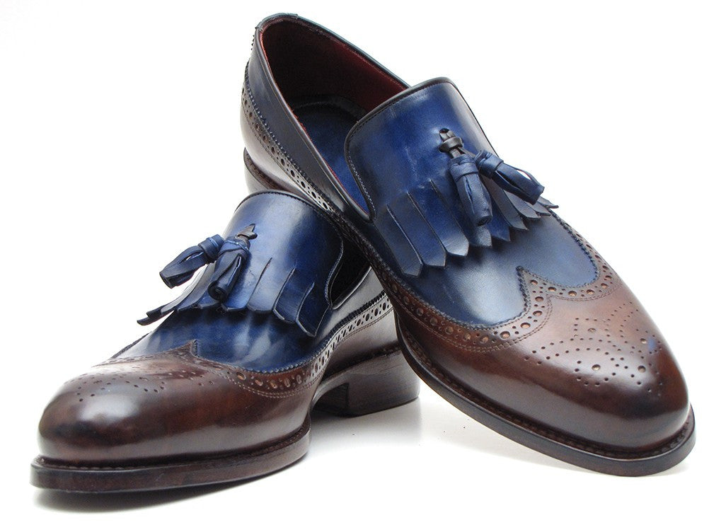 Paul Parkman Dark Brown & Navy KilTie Tassel Loafer - Dudes Boutique