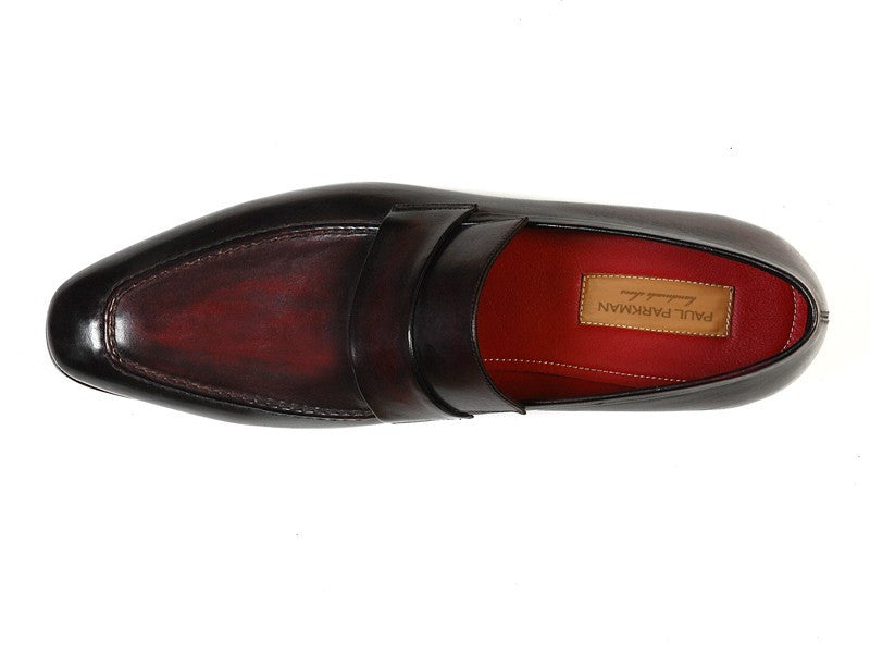 Paul Parkman Men's Loafer Purple & Black Hand-Painted Leather Upper With Leather Sole - Dudes Boutique