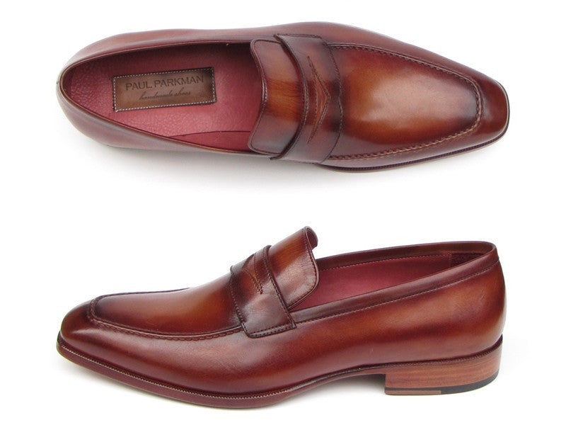 Paul Parkman Tobacco & Bordeaux Hand Painted Penny Loafer - Dudes Boutique