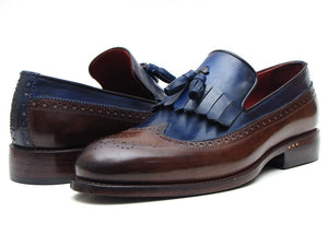 Paul Parkman Dark Brown & Navy KilTie Tassel Loafer - Dudes Boutique