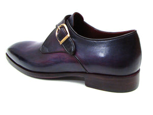 Paul Parkman Single Monkstrap Purple Leather Shoes - Dudes Boutique