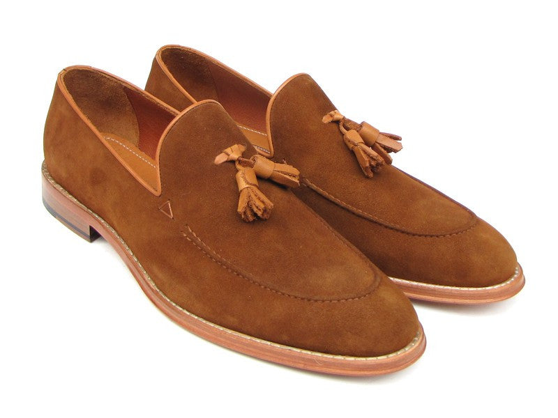Paul Parkman Men's Tassel Loafer Suede Shoes [ Tobacco , Green, Or Brown ] - Dudes Boutique