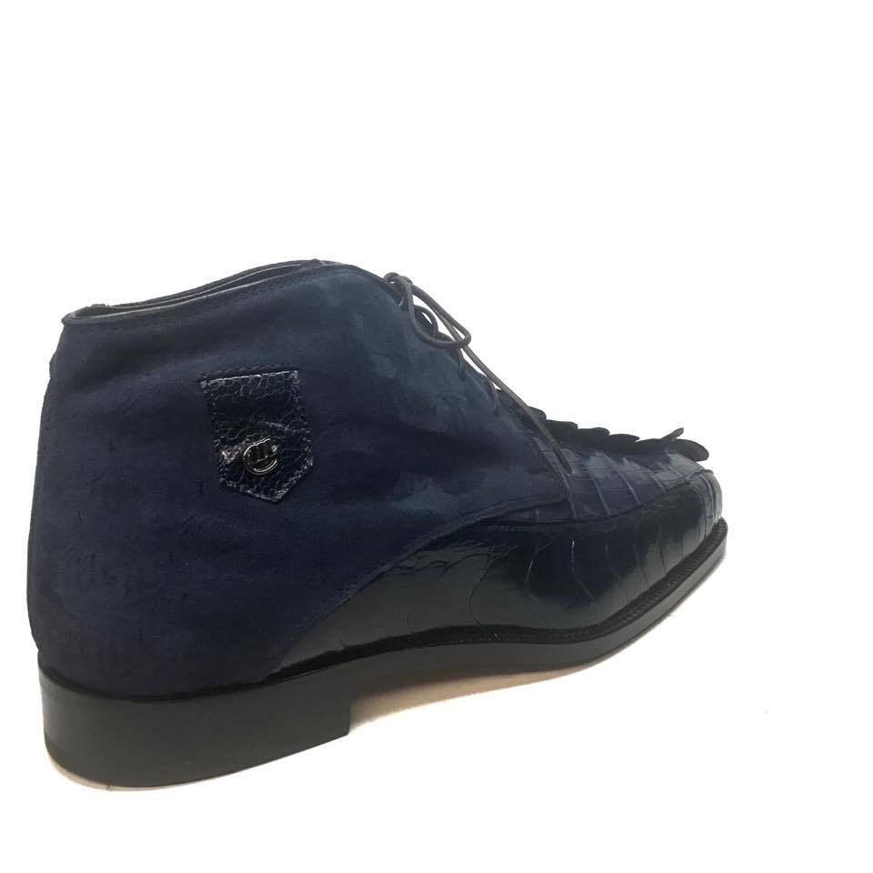 Mauri 2831 "Chicago" Ostrich Leg/Hornback Tail/Calf Ankle Boot - Dudes Boutique