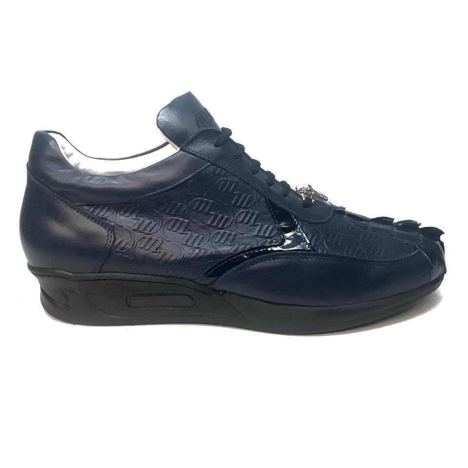 Mauri M770/1 Navy Blue Crocodile Tail Sneakers - Dudes Boutique