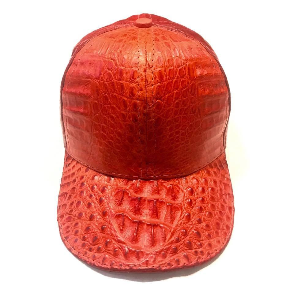 Kashani Red Alligator & Ostrich Quill Strapback Hat - Dudes Boutique
