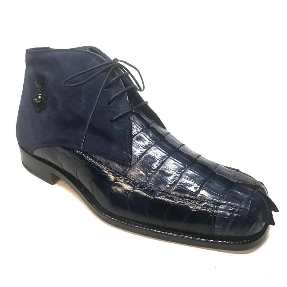 Mauri 2831 "Chicago" Ostrich Leg/Hornback Tail/Calf Ankle Boot - Dudes Boutique