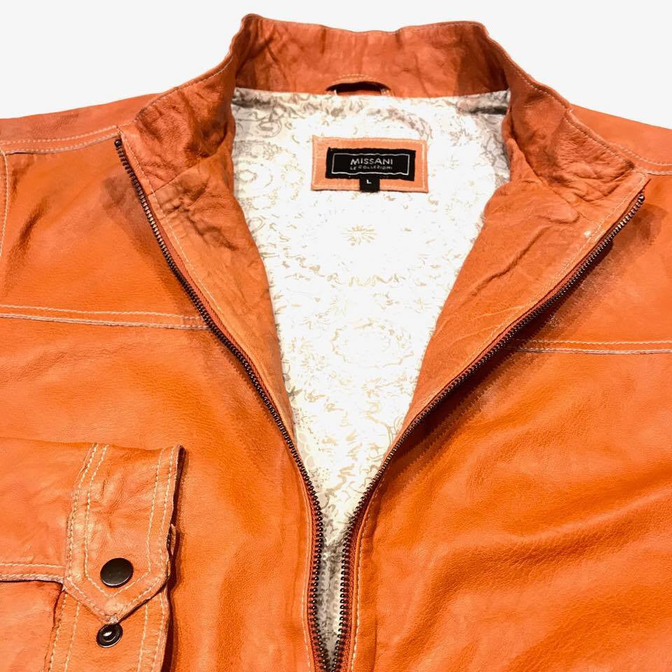 Burnt orange deals leather jacket