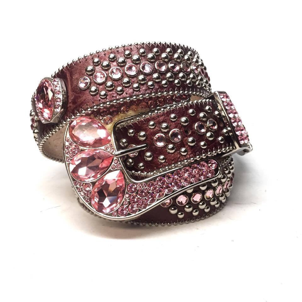b.b. Simon 6079-B83 Pinks Eye Crystal Belt - Dudes Boutique