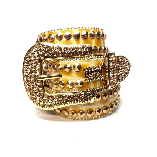 b.b. Simon 2335-A90 Honey Mustard Crystal Belt - Dudes Boutique