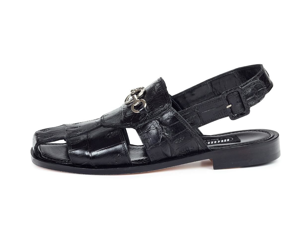 Black Croc Sandals 