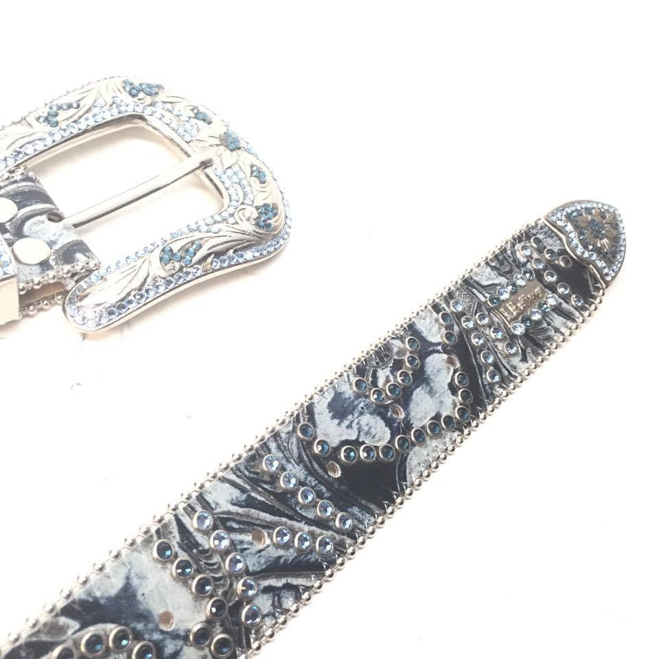 b.b. Simon "Oceans Blue" Crystal Belt - Dudes Boutique