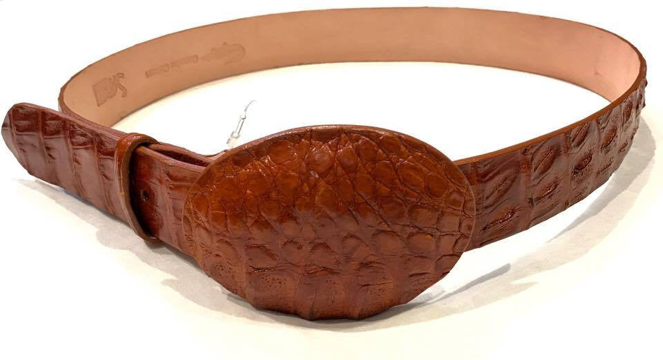 Los Altos Cognac Crocodile Full Skin Belt - Dudes Boutique