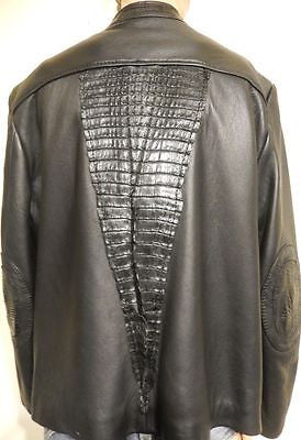 G-Gator Jet Black Adult Crocodile Biker Jacket - Dudes Boutique