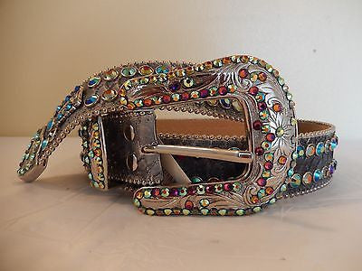 b.b. Simon 'Python Rainbow' Crystal Belt - Dudes Boutique