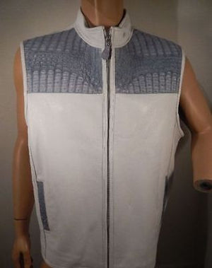 G-Gator White & Skyblue Horn-back Crocodile Vest - Dudes Boutique