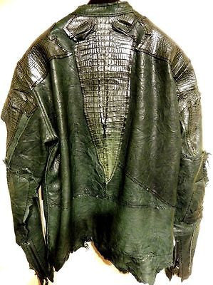 G-Gator Forest Green Crocodile/Lambskin Biker Jacket - Dudes Boutique