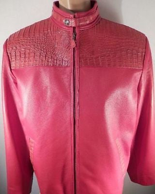 G-Gator Candy Red Crocodile Biker Jacket - Dudes Boutique