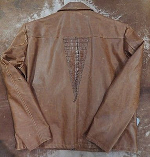 G-Gator Cognac Crocodile/Cowhide Flight Jacket - Dudes Boutique