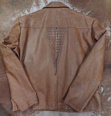 G-Gator Cognac Crocodile/Cowhide Flight Jacket - Dudes Boutique