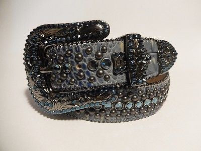 b.b. Simon "Ocean Blue" Crystal Belt - Dudes Boutique