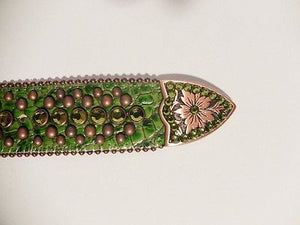 b.b. Simon "Forest Green" Crystal Belt - Dudes Boutique