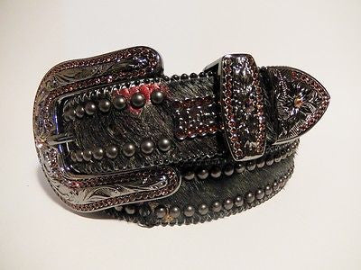 b.b. Simon 'Stealth' Crystal & Pony Hair Belt - Dudes Boutique