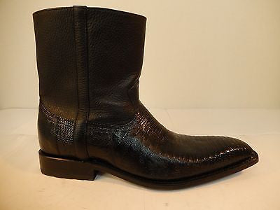 Los Altos Black Lizard/Lambskin Ankle Boots - Dudes Boutique