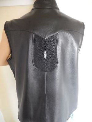 G-Gator - 910 Black Stingray/Baby Lambskin Vest - Dudes Boutique