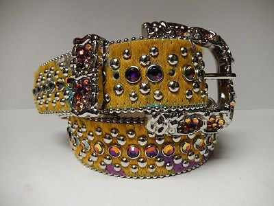 b.b. Simon 'Sunshine' Crystal & Pony Hair Belt - Dudes Boutique