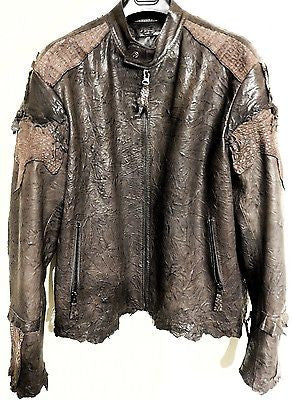 G-Gator Chocolate Crocodile/Lambskin Biker Jacket - Dudes Boutique