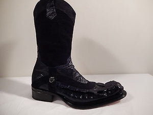 Mauri Ostrich Leg & Horn-back Crocodile Tail Boots - Dudes Boutique