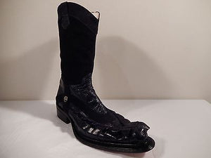 Mauri Ostrich Leg & Horn-back Crocodile Tail Boots - Dudes Boutique