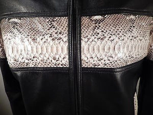 G-Gator Natural Python/Lambskin Motorcycle Jacket - Dudes Boutique