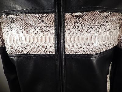 G-Gator Natural Python/Lambskin Motorcycle Jacket - Dudes Boutique