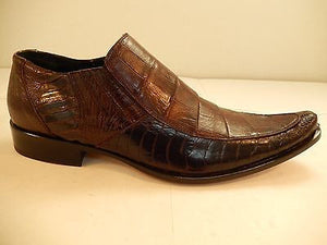 Mauri Chocolate Crocodile/Ostrich Leg Dress Loafers 42861 - Dudes Boutique