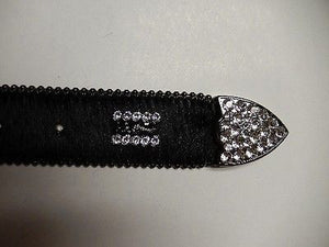 b.b. Simon 'Jet Black' Crystal & Pony Hair Belt - Dudes Boutique